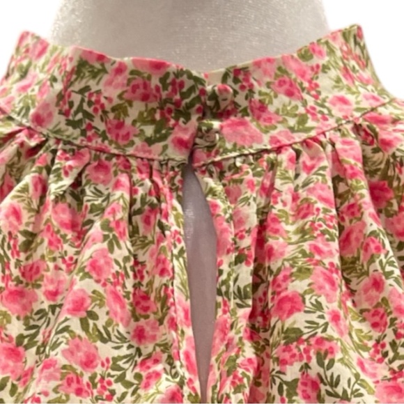 WHO WHAT WEAR L Keyhole peasant English Floral Lace Top Cotton Blend Oversized - Picture 2 of 8